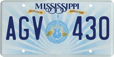 MS license plate AGV430