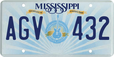MS license plate AGV432