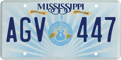 MS license plate AGV447