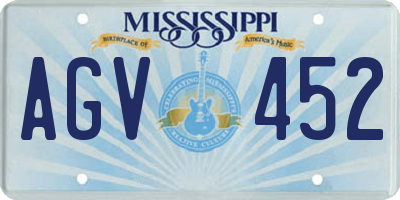 MS license plate AGV452