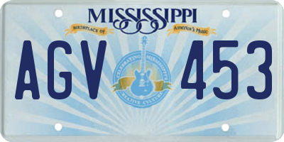 MS license plate AGV453