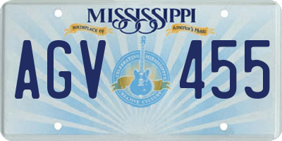 MS license plate AGV455