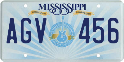 MS license plate AGV456
