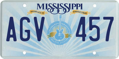 MS license plate AGV457