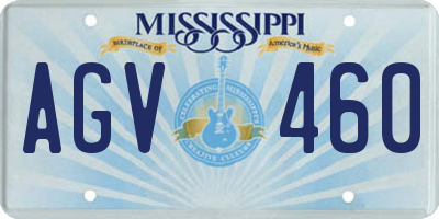 MS license plate AGV460