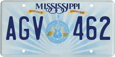 MS license plate AGV462
