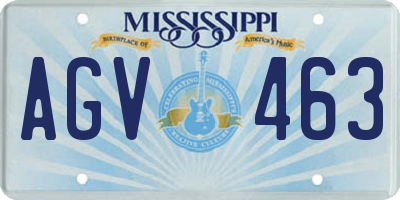 MS license plate AGV463