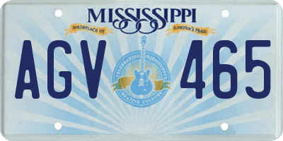 MS license plate AGV465