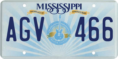 MS license plate AGV466
