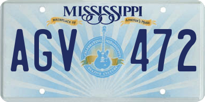 MS license plate AGV472