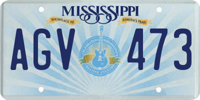 MS license plate AGV473