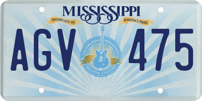MS license plate AGV475