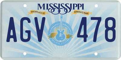 MS license plate AGV478