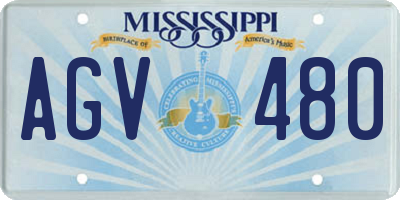 MS license plate AGV480
