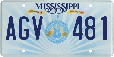 MS license plate AGV481