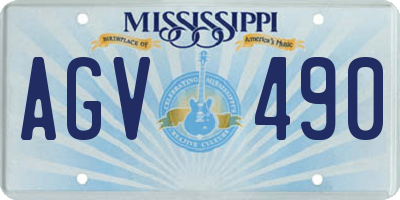 MS license plate AGV490