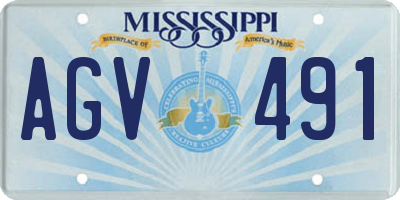 MS license plate AGV491