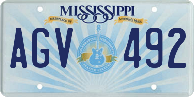 MS license plate AGV492