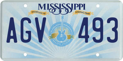 MS license plate AGV493