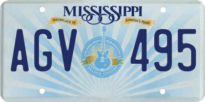 MS license plate AGV495