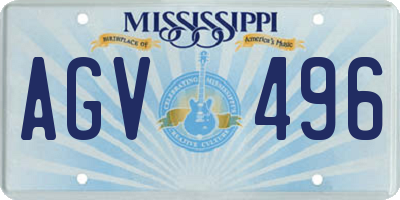 MS license plate AGV496
