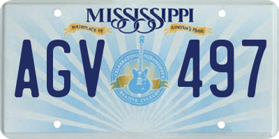 MS license plate AGV497