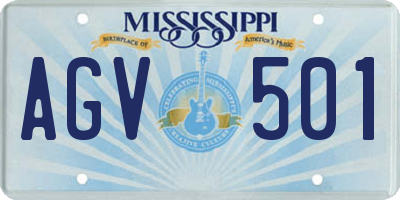MS license plate AGV501