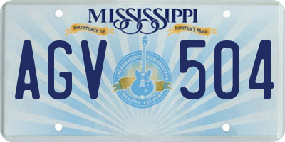 MS license plate AGV504