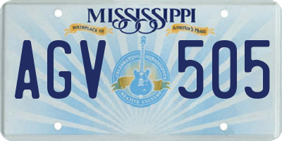 MS license plate AGV505