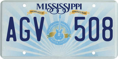 MS license plate AGV508