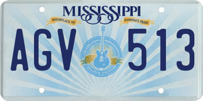 MS license plate AGV513