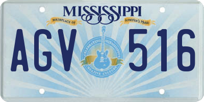 MS license plate AGV516