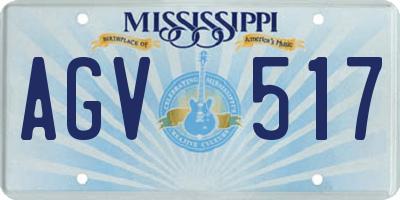 MS license plate AGV517
