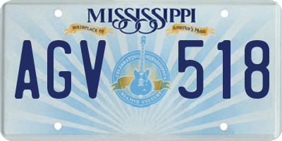 MS license plate AGV518