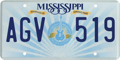 MS license plate AGV519
