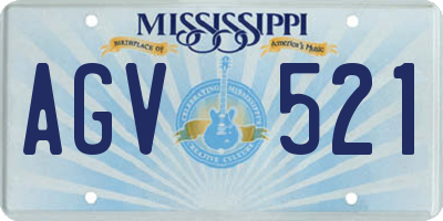 MS license plate AGV521
