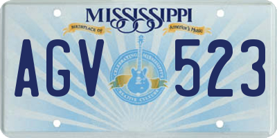 MS license plate AGV523