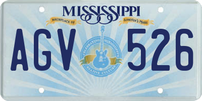 MS license plate AGV526