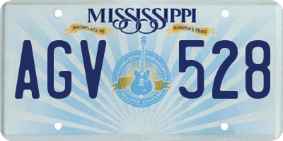 MS license plate AGV528
