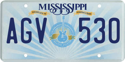 MS license plate AGV530
