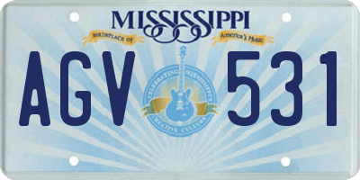 MS license plate AGV531