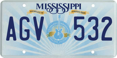 MS license plate AGV532