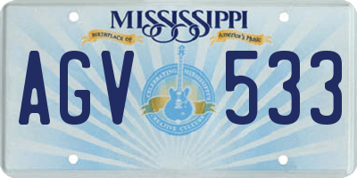 MS license plate AGV533