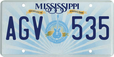 MS license plate AGV535