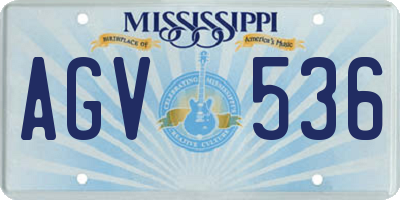 MS license plate AGV536