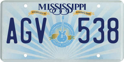 MS license plate AGV538