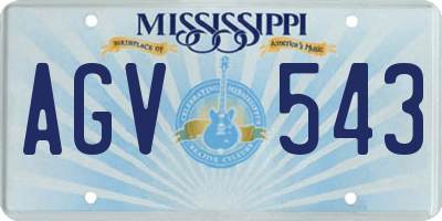 MS license plate AGV543