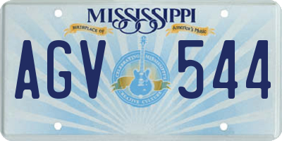 MS license plate AGV544