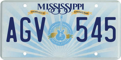 MS license plate AGV545