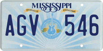 MS license plate AGV546